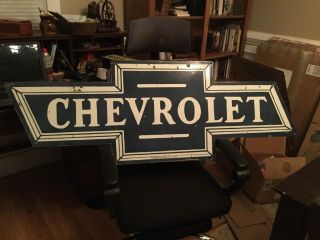 Large Chevrolet Bow Tie Double Sided Advertising Sign