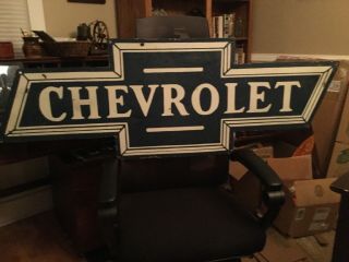 Large Chevrolet Bow Tie Double Sided Advertising Sign 7
