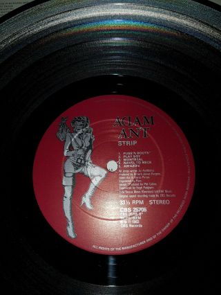 Adam ant strip UK vinyl lp a1 first pressing with inner sticker poster 5