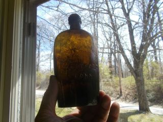 WESTFORD GLASS CO PINT SHEAF OF WHEAT WITH STAR GXIII - 36 HISTORICAL FLASK SCARCE 8
