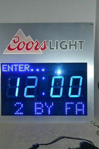 Rare Coors Light Led Countdown Programmable Clock,  Remote Directions 00101877