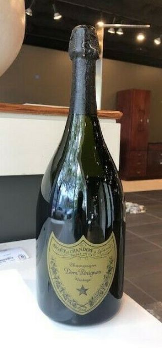 2 Bottles - Dom Perignon Empty Magnum Champagne Display Bottles - Green