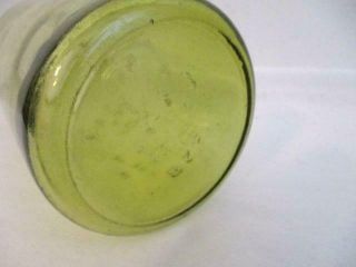 Vtg/Antique Mason ' s CFJ Quart Canning Jar - 1858 - Light Amber/Olive Green/Honey 3