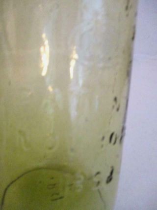 Vtg/Antique Mason ' s CFJ Quart Canning Jar - 1858 - Light Amber/Olive Green/Honey 4