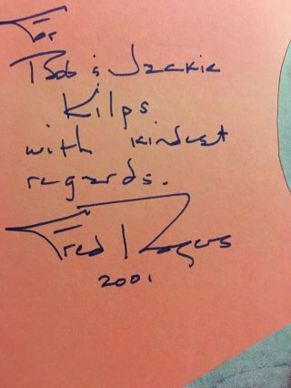 Fred Rogers (“Mr.  Rogers’ Neighborhood”) Signed Photo TV Host 2