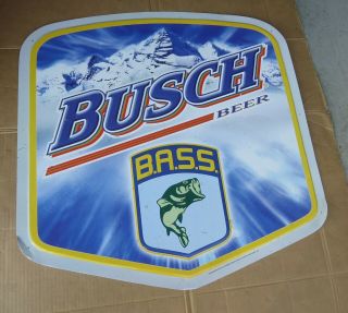 Busch Bass Fish Beer Tin Sign Advertising Outdoor Fisherman Gift,  Large 30 X 30