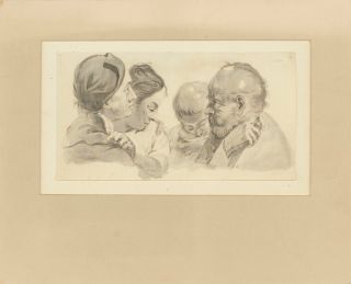 Early 19th Century Watercolour - Profile Study of Four Figures 2