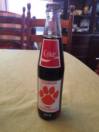 1981 Clemson University Coca Cola Coke Bottle National Champions