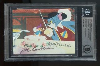Joe Barbera & Bill Hanna Signed Trading Card Bas Authenticated Tom & Jerry