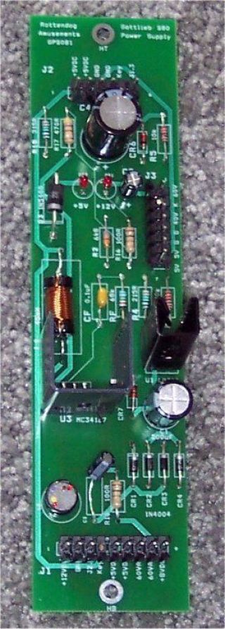 Gps081 Power Supply Board For Gottlieb System 80 Pinball Machines