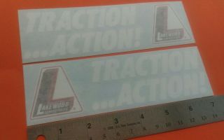Lakewood Traction Action White Decals Stickers Grumpy 