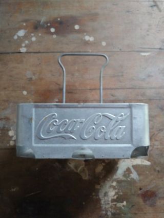 Vintage Coca - Cola Coke Aluminum Metal.  6 - Pack Bottle Holder Carrier
