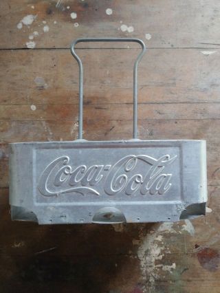 Vintage COCA - COLA Coke Aluminum Metal.  6 - Pack Bottle Holder carrier 3