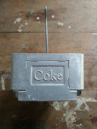 Vintage COCA - COLA Coke Aluminum Metal.  6 - Pack Bottle Holder carrier 5