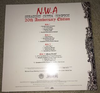 NWA - Straight Outta Compton 20th Anniversary 2x LP VINYL Dre Ice Cube Eazy E VG 3