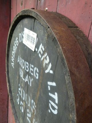 2006 Ardbeg Islay Whisky Barrel Cask end with metal hoop 25 