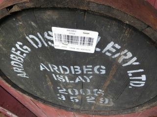 2006 Ardbeg Islay Whisky Barrel Cask end with metal hoop 25 