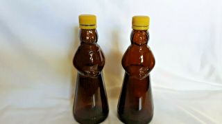 Mrs.  Butterworth Glass Bottles With Plastic Caps