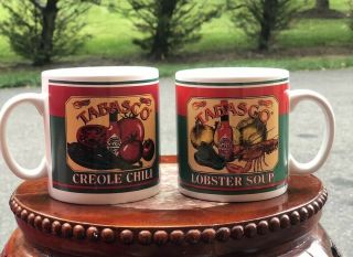 Tabasco Mcilhenny Company Set Of 2 Mugs Cups Lobster Soup Creole Chili