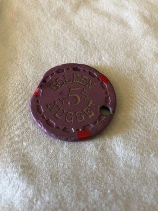 Golden Nugget Casino Chip Pre - 1950 Extremely Rare