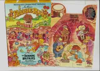 Mcdonalds 1987 Fraggle Rock " (7) " Swimming Hole Blues " Happy Meal Boxes
