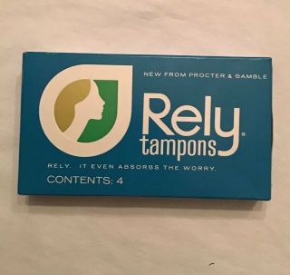 Vintage Rely Tampons Box Of 4 Movie Prop Historical Display Not For Use