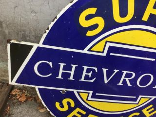 Very Large Chevrolet Double Sided Porcelain Sign 4