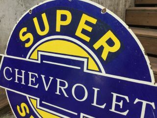 Very Large Chevrolet Double Sided Porcelain Sign 7