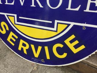 Very Large Chevrolet Double Sided Porcelain Sign 8