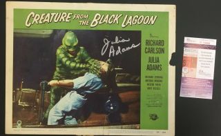 1954 Creature From The Black Lagoon Signed Julia Adams Lobby Card Jsa