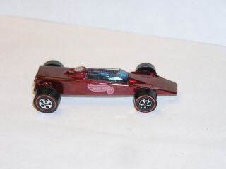 1969 Hot Wheels Redline Grand Prix Lotus Turbine Awesome Yr2 Brick Red Display