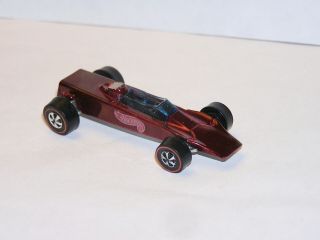 1969 Hot Wheels Redline Grand Prix Lotus Turbine AWESOME YR2 BRICK RED DISPLAY 2