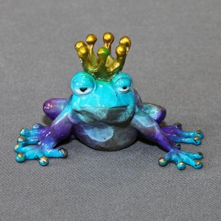 Bronze " Frog Prince " Figurine Statue Sculpture Amphibian Art Limited Edition