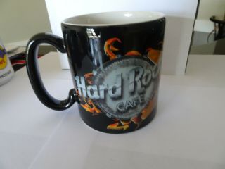 Hard Rock Cafe Phoenix Flaming Logo Guitar Large Coffee Mug Black