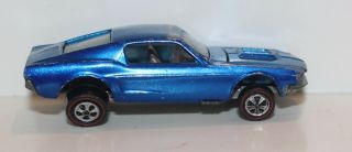 Vintage Hot Wheels Redline Custom Mustang 1967 Blue