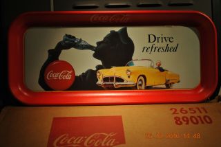 Coca - Cola " Drive Refreshed " Vintage Metal Soda Tray Fresh Out Of The Box