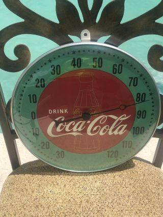 1948 Pam Clock Co.  Bubble Glass Hi - D Coca Cola Thermometer 2