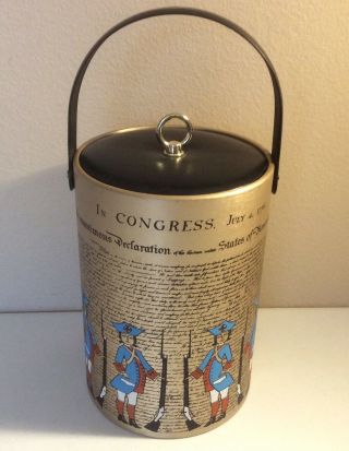 Georges Briard Mid Century Modern Ice Bucket “declaration Of Independence” 11”