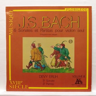 Devy Erlih - Js Bach Sonatas & Partitas For Solo Violin Vol.  3 Ades Orig Lp Ex,