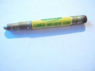 Old Advertising John Deere Farmers Implement Store Bullet Pencil Monona Iowa Ia