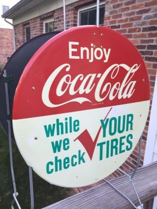 Tire Rack Sign Coca Cola.  Gas And Oil 3