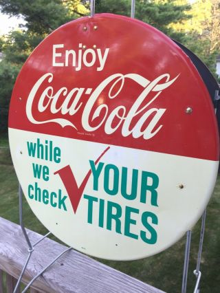 Tire Rack Sign Coca Cola.  Gas And Oil 7