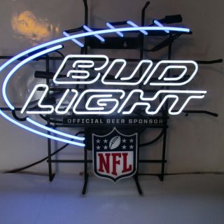 Bud Light Beer NFL Draft Neon Beer Sign Budweiser Football EUC 11