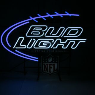 Bud Light Beer NFL Draft Neon Beer Sign Budweiser Football EUC 2