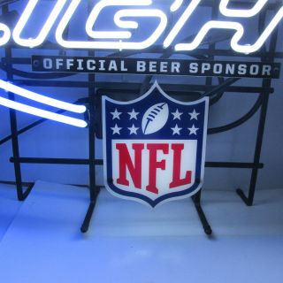 Bud Light Beer NFL Draft Neon Beer Sign Budweiser Football EUC 3