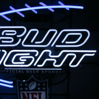 Bud Light Beer NFL Draft Neon Beer Sign Budweiser Football EUC 5