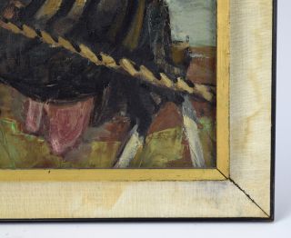 1954 “La Chevre” Mid - Century Abstracted Goat Oil Painting Signed H.  Rey 7