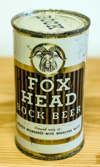 Fox Head Bock Beer Flat Top Beer Can