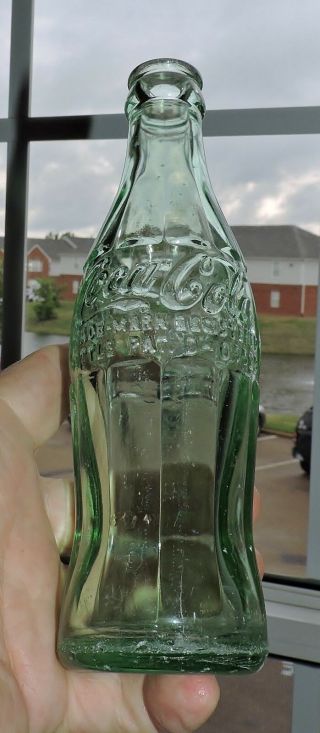 2725 Vtg 40s Grn Hobbleskirt Coca Cola Soda Bottle Jonesboro AR Pat D Porter ' s S 2