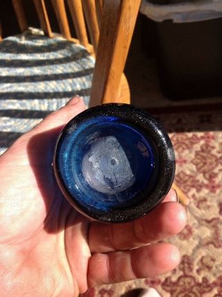 Blob Soda Cobalt Blue Bottle Union Glass Philadelphia Pa 1860 ' s 3